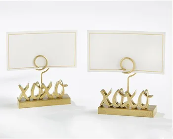 

2017 new style gold XOXO place card holder festive christmas party favor wedding table decoration