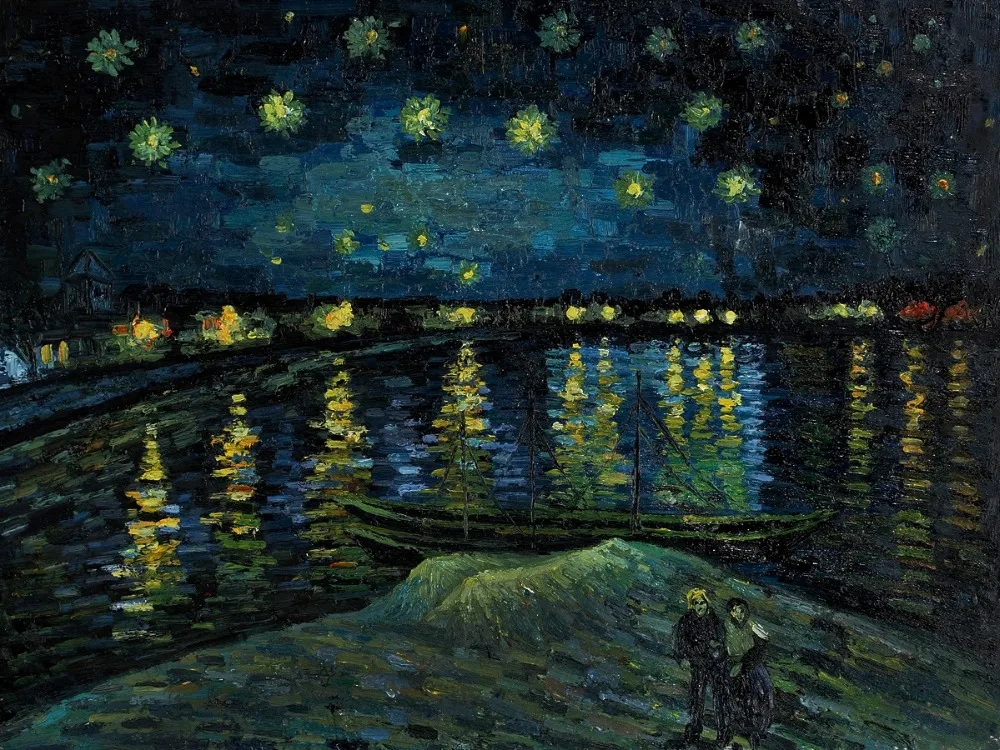 

High quality Oil painting Canvas Reproductions Starry Night Over the Rhone by Van Gogh Painting hand painted