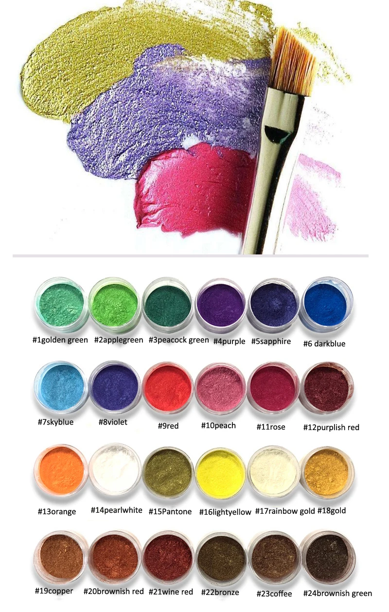 

54Colors Nail Polish pearl pigment Cosmetic Mica Pearl Pigment Nail Powder Pearlescent pigment,pearl luster pigment,Mica Powder