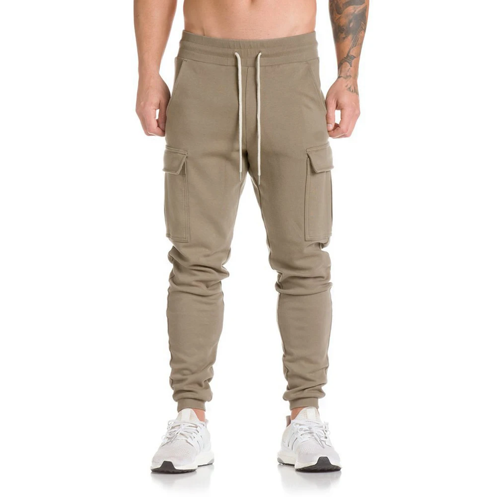 Multi Pockets Men Casual Sweatpants Trousers Drawstring Long Pants ...