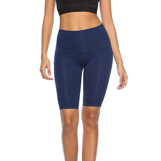 LASPERAL Women High Elastic With Pocket Mesh Tights Running Knee Length Fitness Yoga Pants Gym