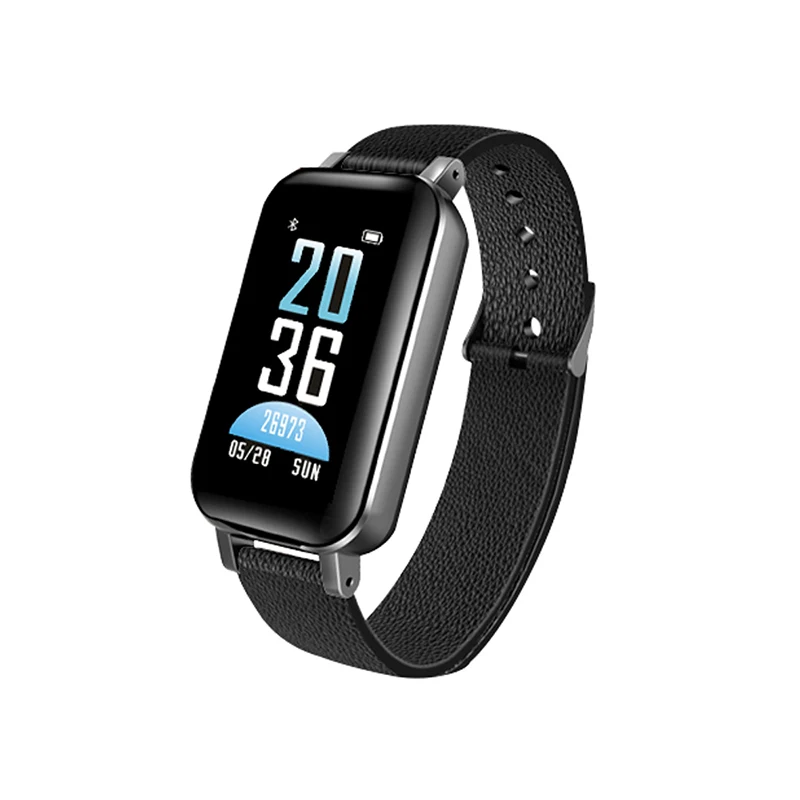 T89 TWS новейшие AI умные часы с Bluetooth наушником монитор сердечного ритма Смарт-браслет длительное время ожидания спортивные часы для мужчин - Цвет: Черный