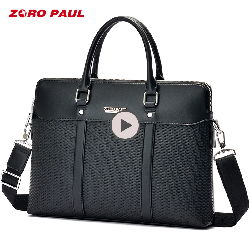 Портфель ZORO PAUL мужской для ноутбука роскошный кожаный саквояж на плечо