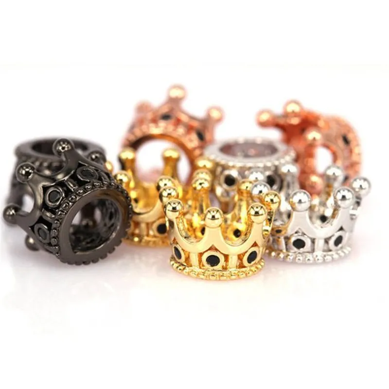 

Crown beads Black Nami Micro Pave Bead CZ Bead Black Cubic Zircon crown Unisex Bracelet Charms Hand Chain Necklace