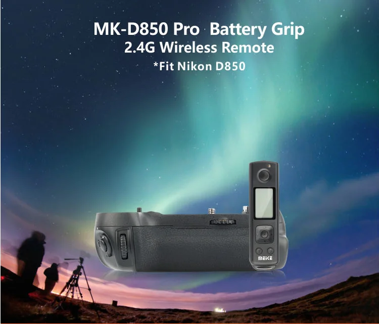 Meike MK-D850 Pro батарейный блок с 2,4G беспроводным пультом дистанционного управления для Nikon D850+ 2* EN-EL15 батарея+ USB двойное зарядное устройство