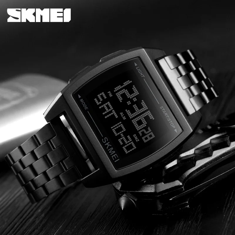 SKMEI 1368 для мужчин/для женщин цифровые наручные часы прямоугольник двойной