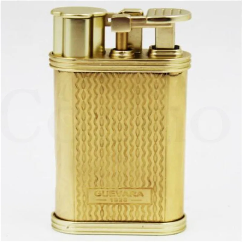 

Guevara Novelty Vintage Retro Windproof Cigar Lighter Antique Copper Cigarette Lighters Gasoline 1115 for Men smoking