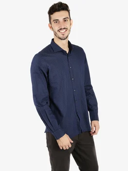 

Jacquard Shirt polka dot-dark blue