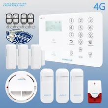 Homsecur беспроводный и проводной 4G/3g/GSM ЖК домашняя сигнализация с кнопкой паники 4 комплекта сигнализации на выбор