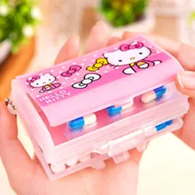 Милый Hello kitty коробка для таблеток органайзер для хранения лекарств витамин путешествия