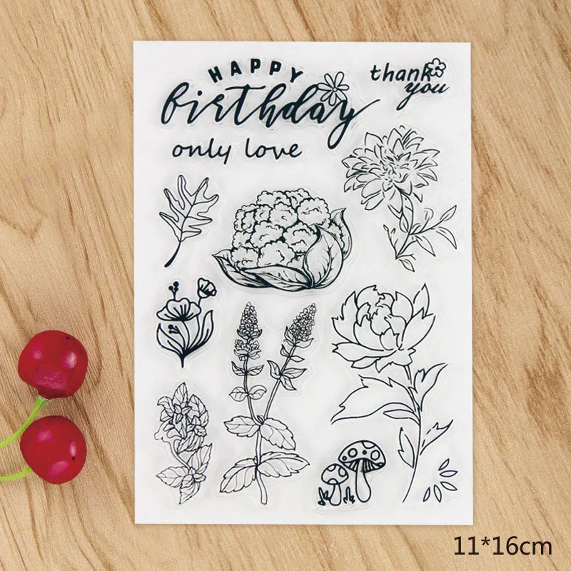 

Beautiful Flowers Transparent Clear Silicone Stamp/seal for DIY Scrapbooking/ Album Decorative Clear Stamp Sheets QYA810