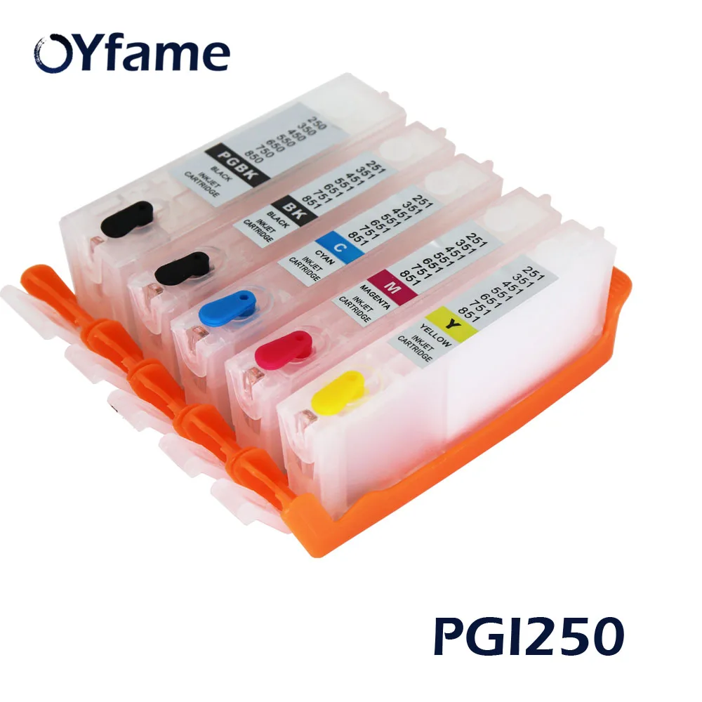 Многоразовый картридж OYfame PGI250 5 шт. для Canon IP7220 MG5420 MG5422 MX722 MX922 MG5520 MG6420 MG5522 MG5620