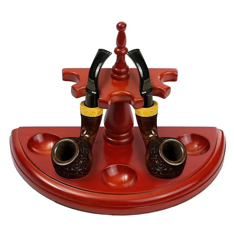 Goedkoop YKpuii Palissander Houten Pijp Stand Rack Houder Voor 5 Pijpen Tabak Rook Roken Accessoires Set Stand Geschenken