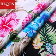 Высокое качество, хлопок, сатин с принтом, гавайская пляжная ткань, используется для шитья, платья, женская одежда, обувь на 100x150 см