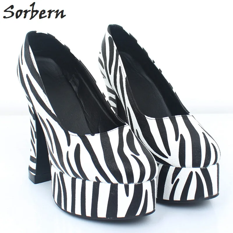 

Sorbern Zebra Formal Shoes Ladies Pumps Women Slip On Shoes Fetish Ladies Shoes Size 43 Block Heel Pumps Women Shoes Colorful