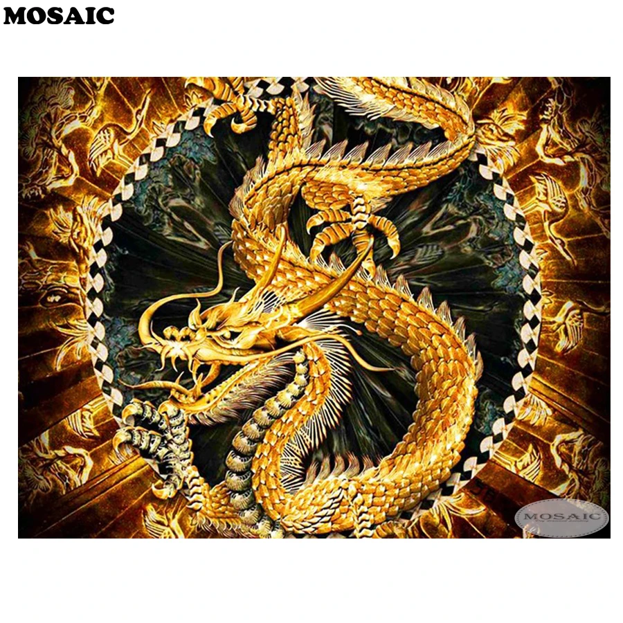 Mosaic 5D diy Diamond Embroidery,Diamond dragon Pattern Rhinestone Needlework Diy Diamond Painting Cross Stitch B2