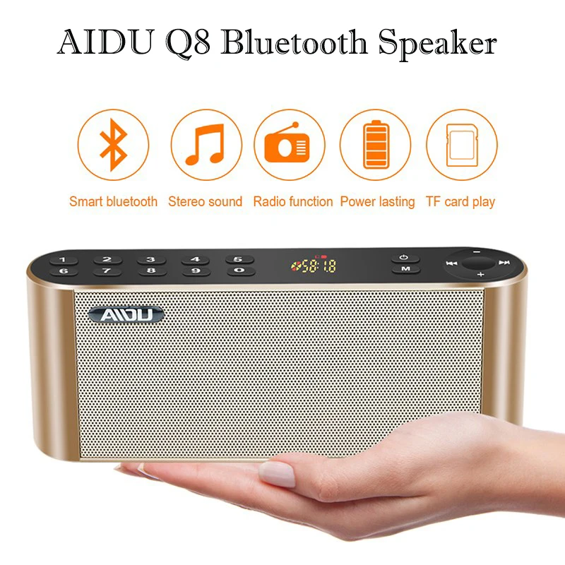 

AIDU Q8 Protable Bluetooth Speaker Lossless Sound Wireless Mini Speakers Receiver Support Radio 3D Subwoofer Surround Sound