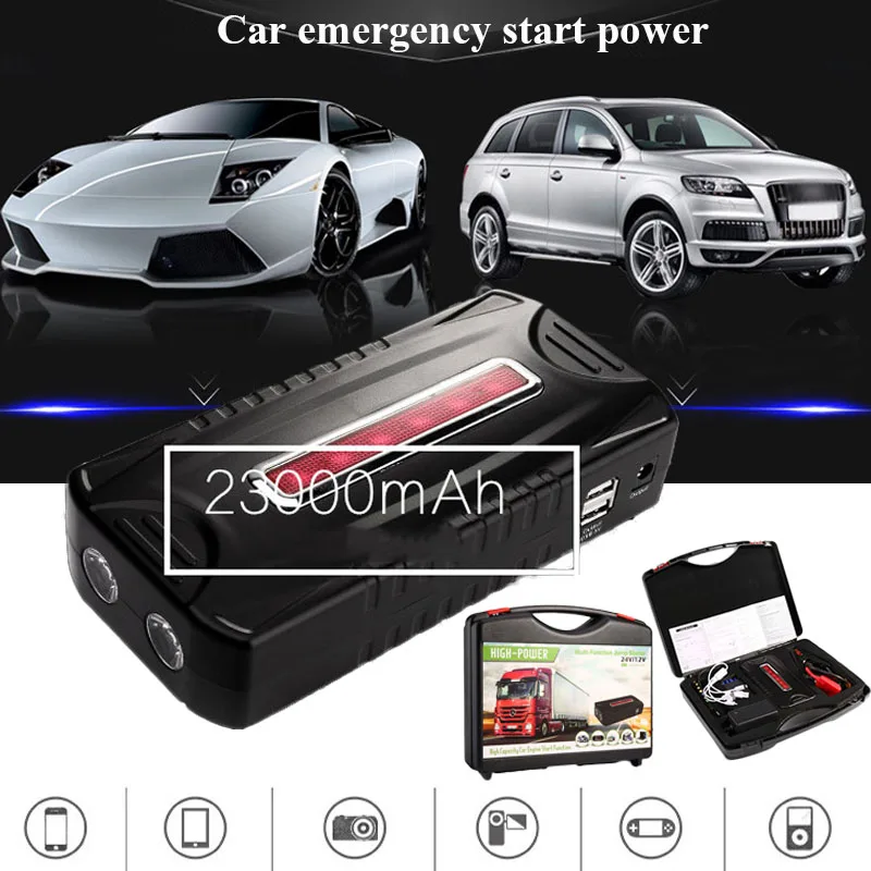 

800A 23000mah MultiFunction Emergency Car Jump Starter Portable Power Bank Car Charger Battery Booster for Cars Starting Device