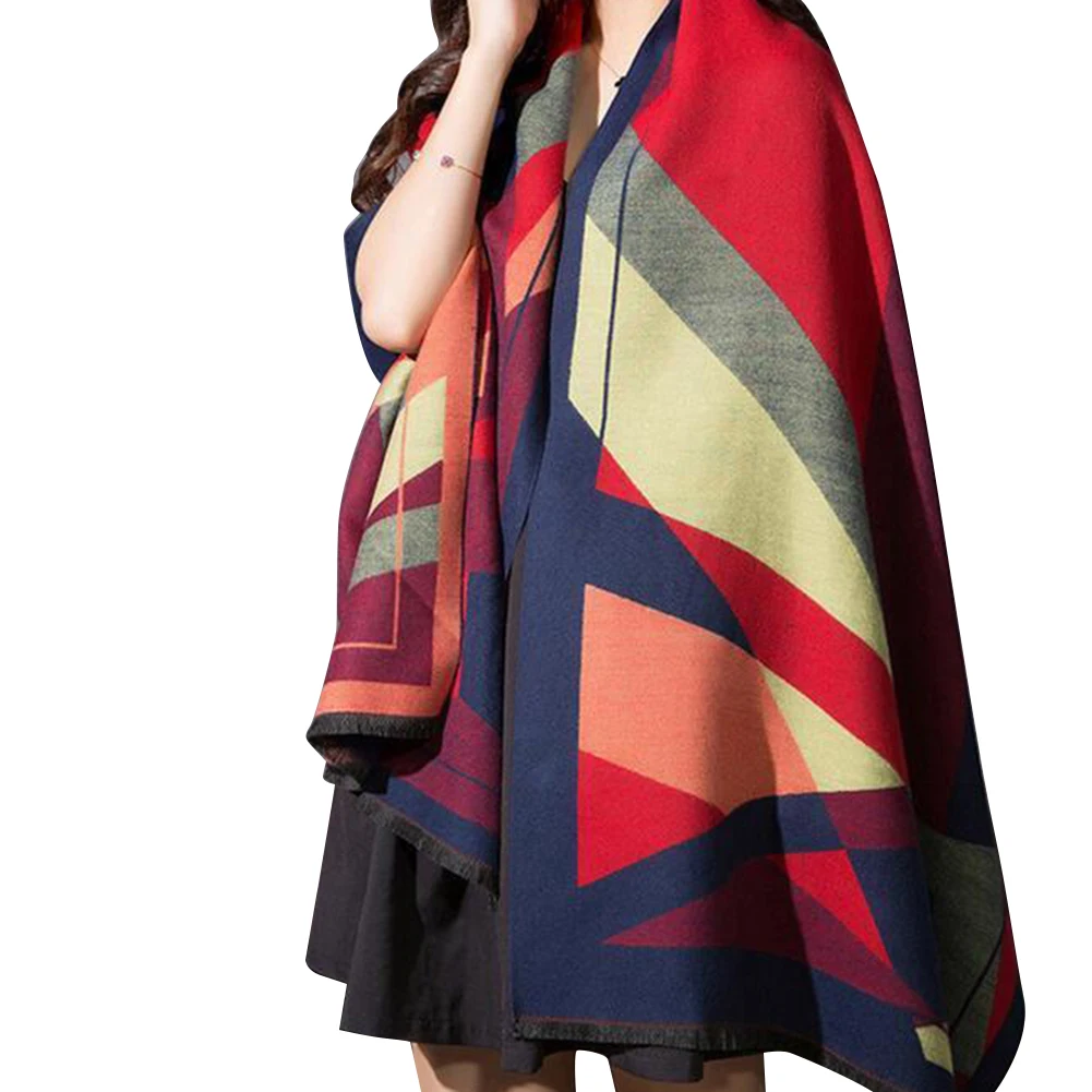 Fashion Warm Long Geometric Cape Wrap Shawl Blanket Cloak Scarf|Women's ...