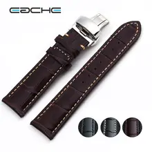 Ремешок для часов из натуральной кожи высокого качества с пряжкой-бабочкой, ремешки для часов из телячьей кожи с откидными застежками