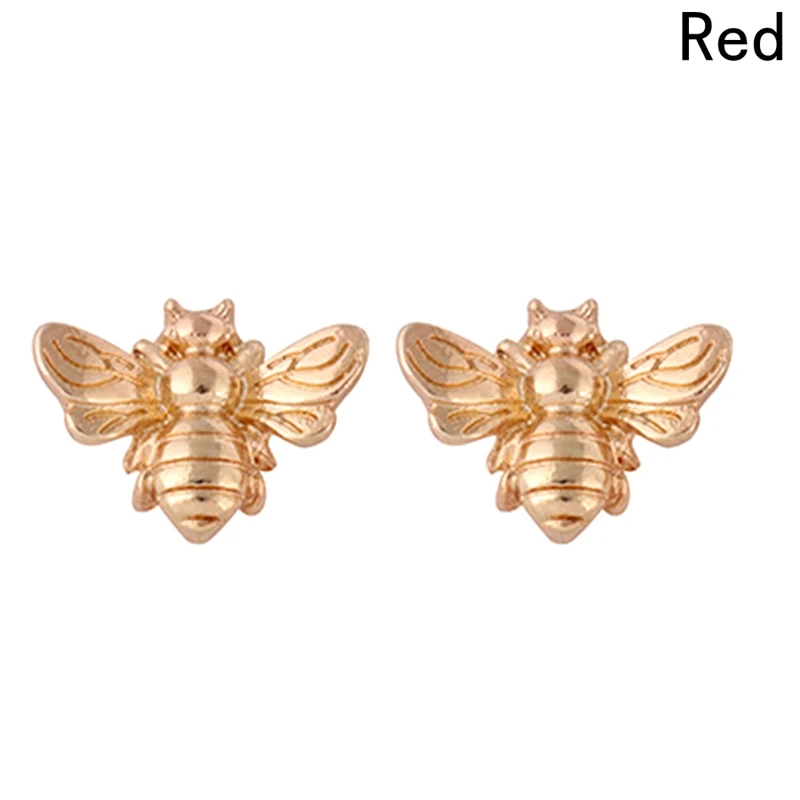 

1Pair Cute Silver/Gold Color Honey Bee Earrings Tiny Fashion Stud Earrings Insect fly bird honey Cute Creative Bee Stud Earrings