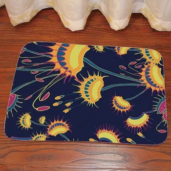 

1pcs 40*60cm Flower Tree Bird Pattern Entrance Anti-Slip Suede Carpet Door mat doormat Outdoor Kitchen Living room Floor Mat Rug