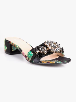

High-heeled slippers rhinestone