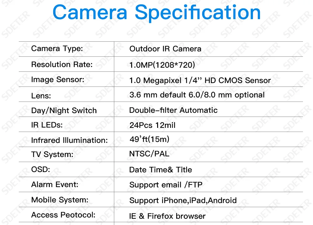 SDETER Беспроводная CCTV система безопасности 4CH 720P NVR комплект система наблюдения ИК ночного видения уличная CCTV wifi IP камера безопасности