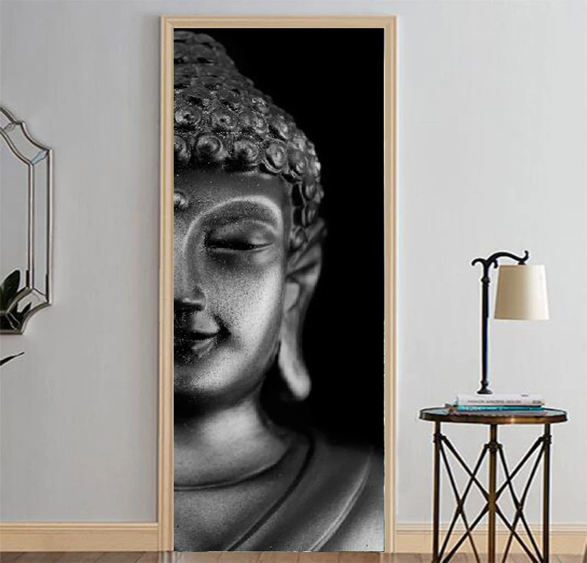 Черный Будда настенные росписи стикер s дверь наклейка обои переводки украшение для дома