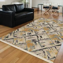 Еще коричневый, черный серые плитки турецкий Винтаж абстрактный старения 3d принт Нескользящие Kilim моющиеся декоративный коврик богемный ковер