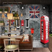 Европейские и американские ретро лондонская телефонная будка кафе ресторан стены профессионального производства обои