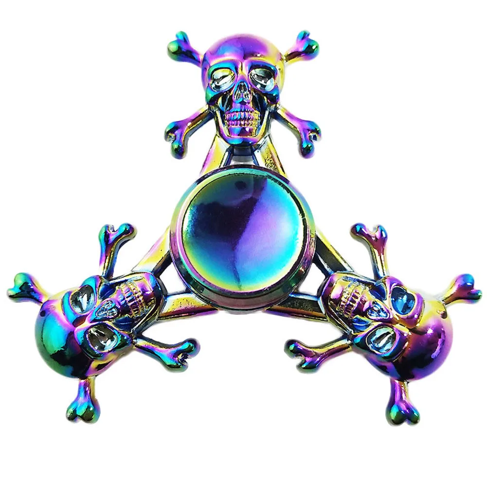 

Three Skull Colorful Hand Fidget Spinner fingertips spiral fingers gyro hand spinner toys Zinc alloy