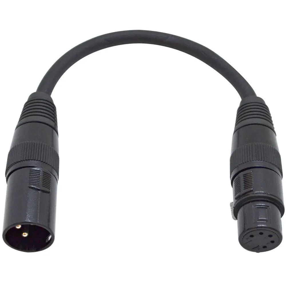

0.22m PULSE 3 Pin XLR Plug to 5 Pin DMX Female Socket Adapter Cable