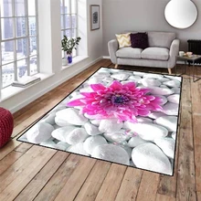 Else белый серый камни на розовых цветах 3d шаблон печати нескользящие микрофибры гостиной декоративные современные моющиеся области коврик