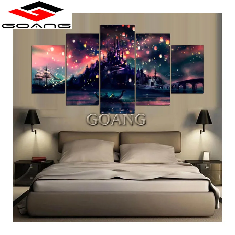

GOANG 5pc 5D diamond embroidery Harry Potter Hogwarts diamond painting cross stitch 3d diamond mosaic paintings home decoration