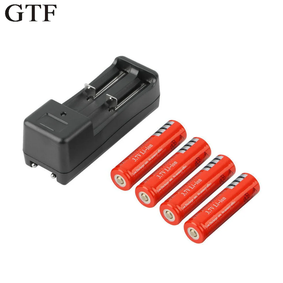 

4pcs 18650 5000mAh 3.7V Li-ion Rechargeable Battery + Smart Charger EU Plug BG