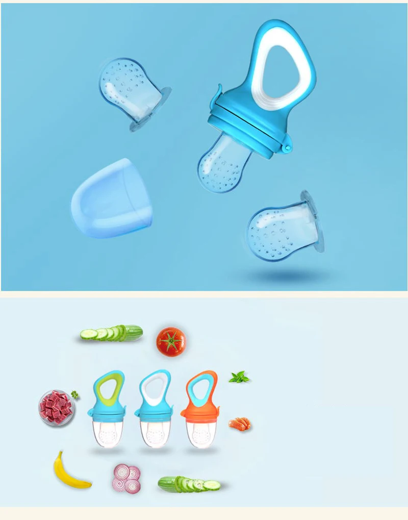 Baby Fruits And Vegetables Teether Infant Bite Bags Pacifier Reassure Chlidren Silicone Buckle Drinkers  (1)