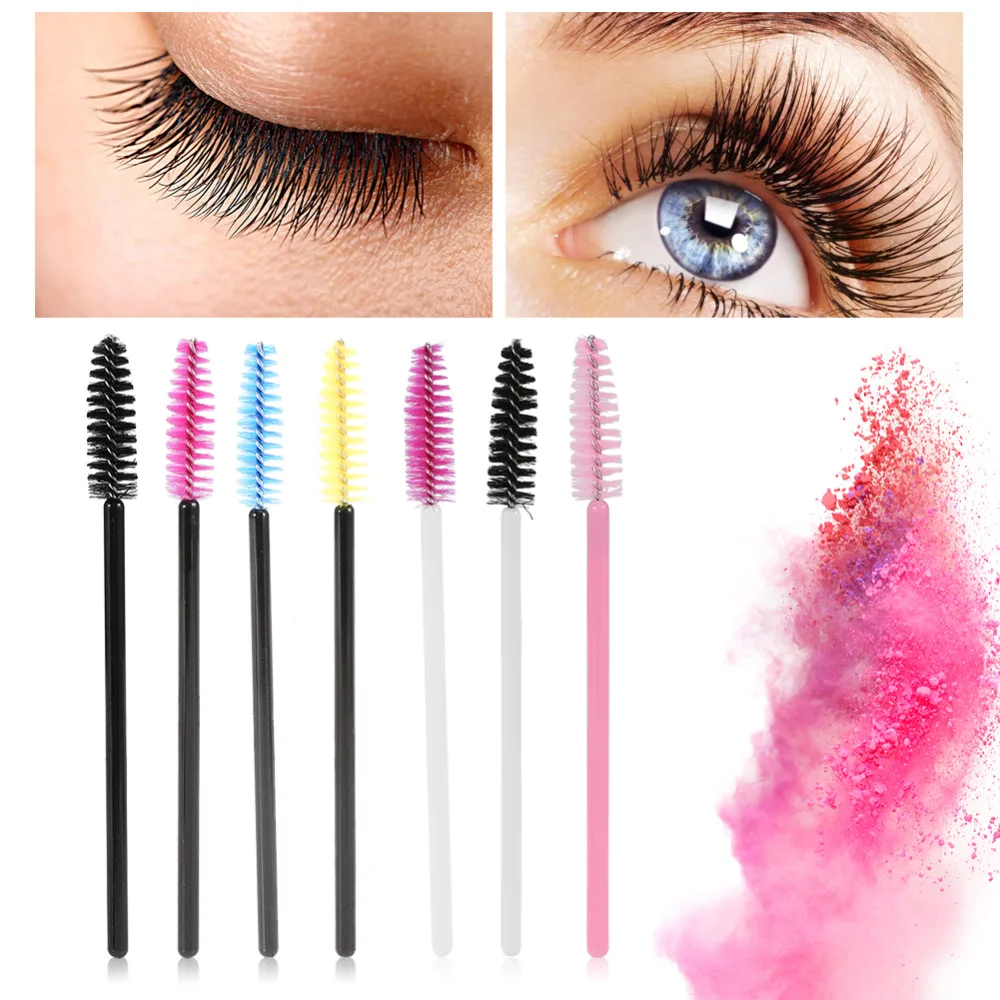 

50Pcs/Pack Disposable Micro Eyelash Brushes Mascara Wands Applicator Wand Brush Eyelash Comb Brushes Spoolers Makeup Tool Kit