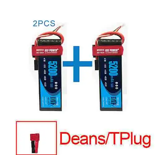 2 шт. DXF lipo Батарея 3S 11,1 V 3000 мА/ч, 3500 мА/ч, 5200 мА/ч, 30C 45C 50C 100C 200C для 1/10 1/8 RC автомобиль грузовик FPV, вертолет-Дрон - Цвет: 5200Softcase50CDeans