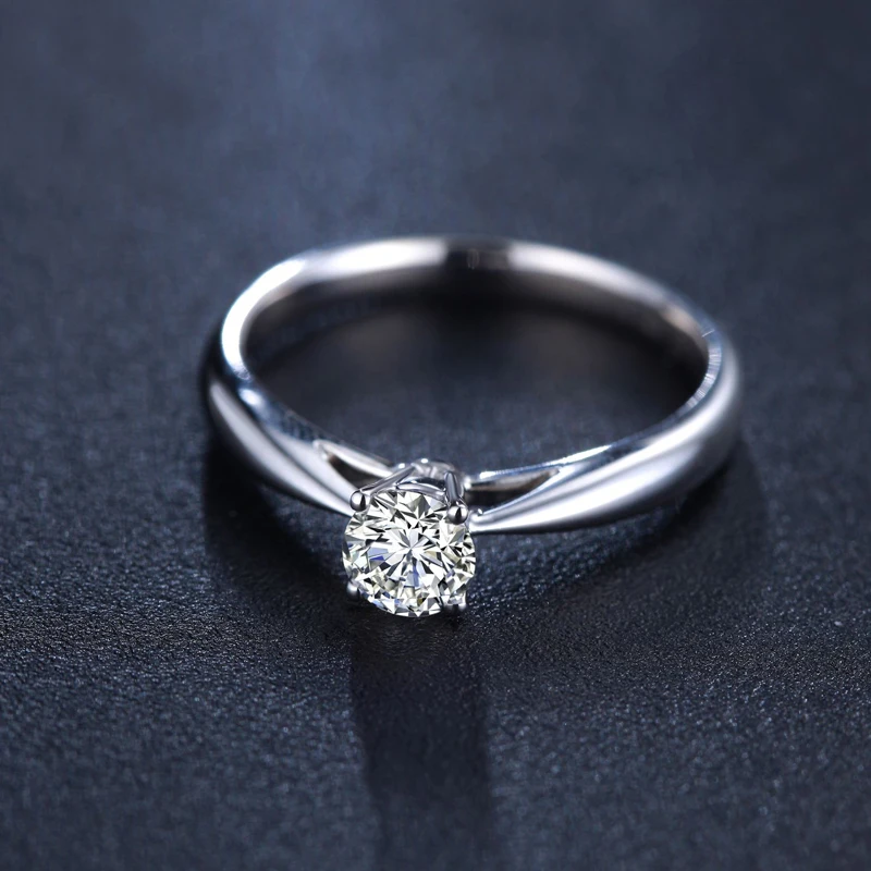 ANI с металлическим ремешком регулируемой длины 18 К твердый белый/желтый/розовое золото(AU750) Для женщин обручальное кольцо 0,2 КТ Сертифицированный круглое кольцо с натуральным бриллиантом Обручение anillo