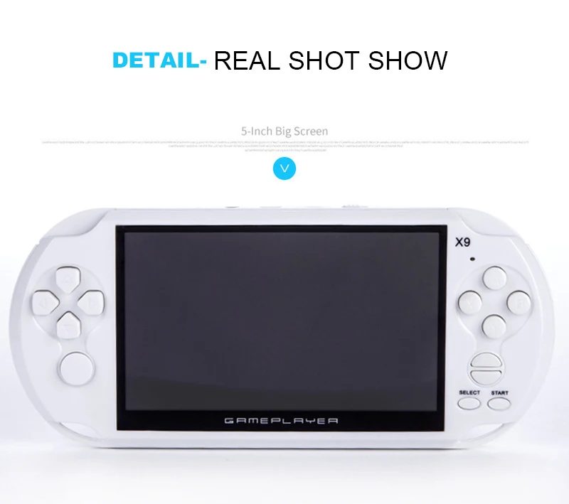 X9 Handheld Video Game console Player 5.0 Large Screen Consoles Support TV Output With MP3 Movie Camera with 10000+games