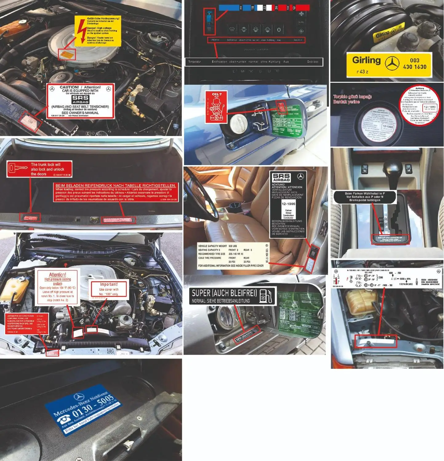 W126 280se 300se 300sel 500se 500sel 560sel Наклейка Набор наклеек набор этикетка с принтом Звезда