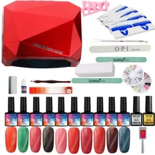 Маникюрный набор Гель-лак основа верхнее покрытие маникюрные наборы 36 Вт УФ светодиодный светильник для художественного набора инструментов