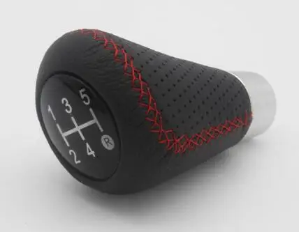 

5 Speed Black Red Line Leather Aluminum Manual Car Gear Shift Knob Shifter Lever Fit For BMW Ford Passat Honda Audi Toyota Golf