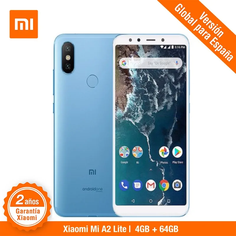 [Versión Global para España] Xiaomi Mi A2 Lite (Memoria interna de 64GB, RAM de 4GB,Cámara dual de 12 + 5 MP) Smartphone