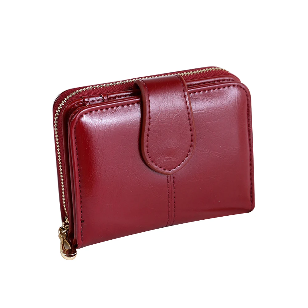 Vintage Faux Leather Women Wallet Small Card Holder Short Purse Bill