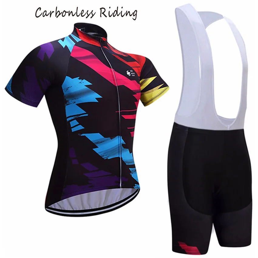 UCI World Tour Men's Cycling Jersey and Bib Shorts Set Short Sleeve