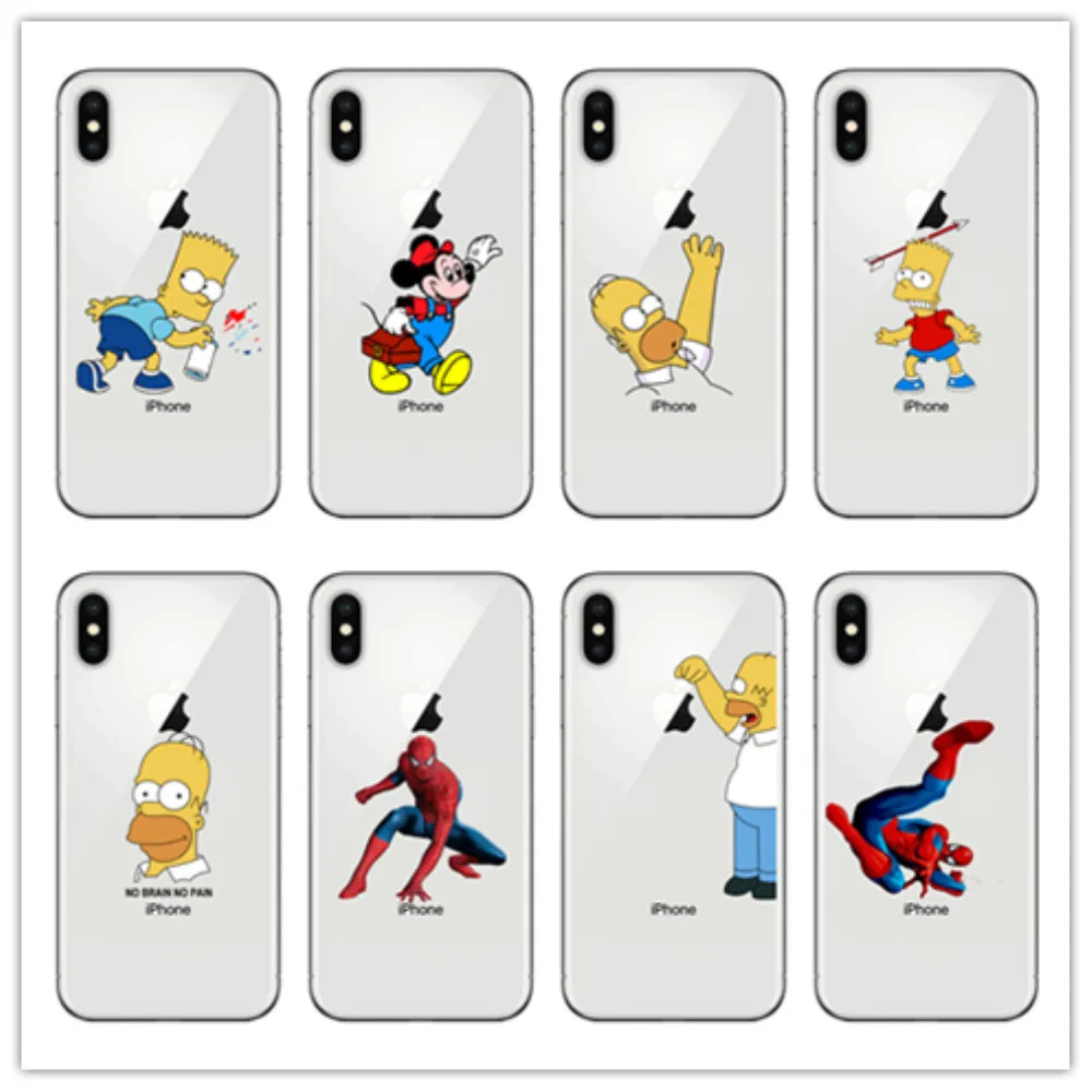 

kuliai case for iphone 6s plus Spiderman Mickey Mouse Anime Phone Case For iPhone X 5 5S 5C SE 6 6S 7 8 Plus XS XR XS MAX