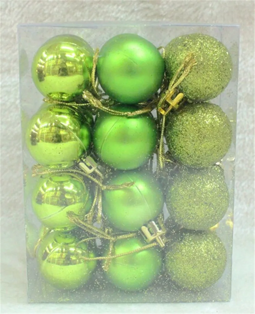 Рождественская елка шар 24 шт. 30 мм безделушка Висячие вечерние украшения для свадьбы Z3 - Цвет: Зеленый