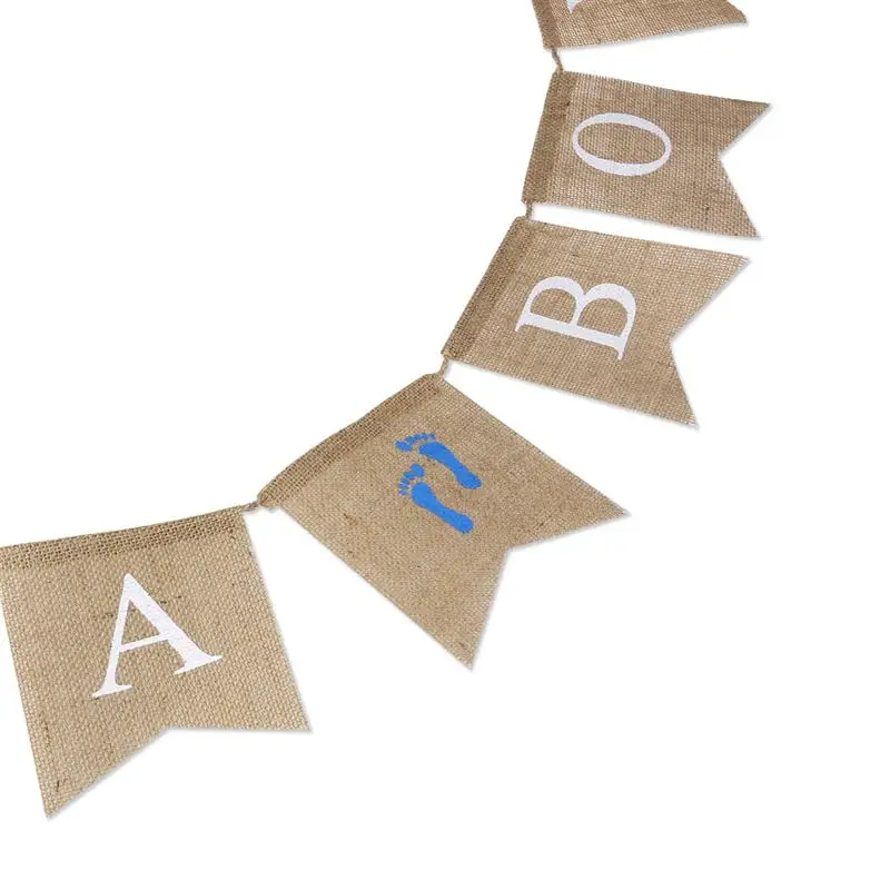 Kids-Event-Party-Supplies-Birthday-Party-Decorations-Kids-IT-S-A-BOY-Feet-Shape-Hessian-Bunting (4)